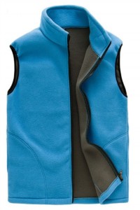 SKV010 manufacturing outdoor fleece vest jacket for men and women design warm vest vest jacket zipper vest jacket center back view